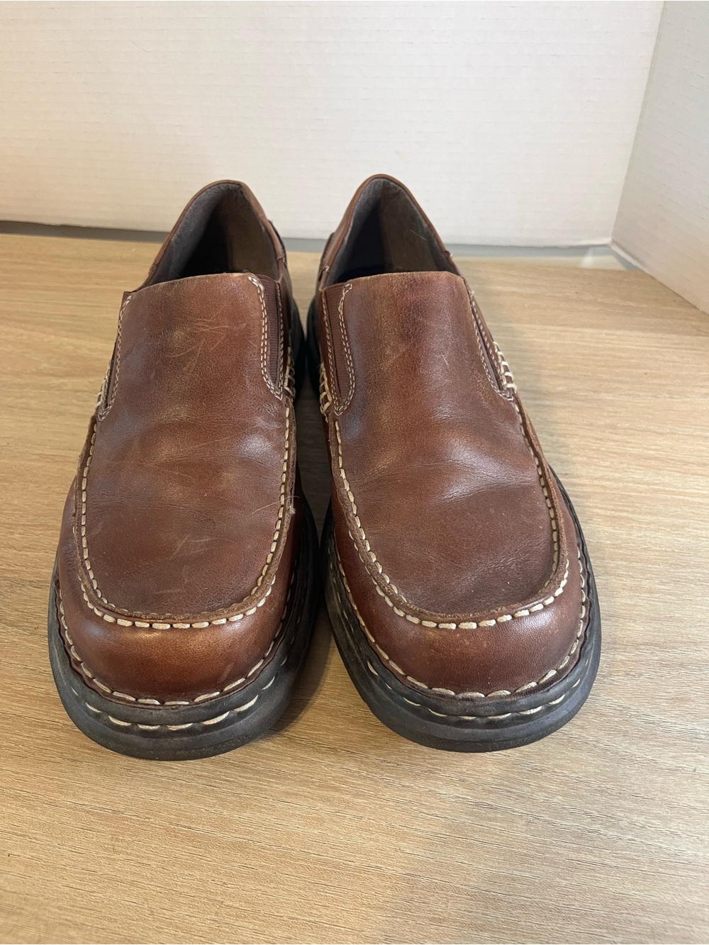 Earth Spirit Men’s Brown Leather Slip-On Loafers